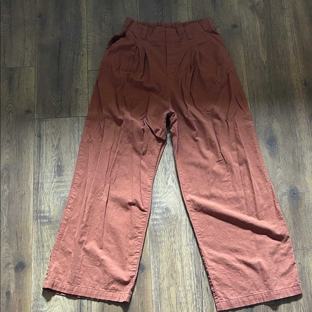 Rust Wide-Leg Pants